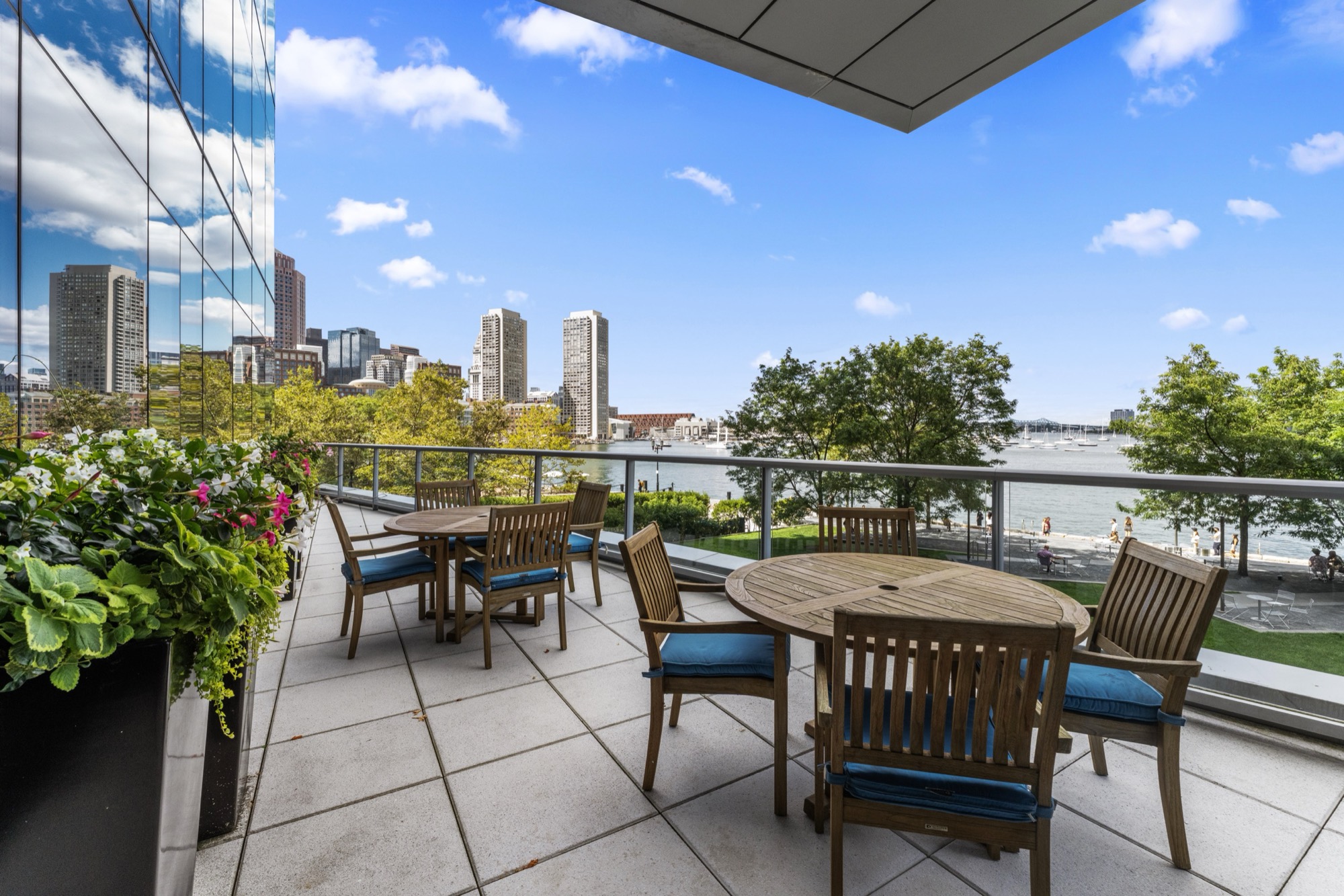 Waterfront terrace at 22 Liberty