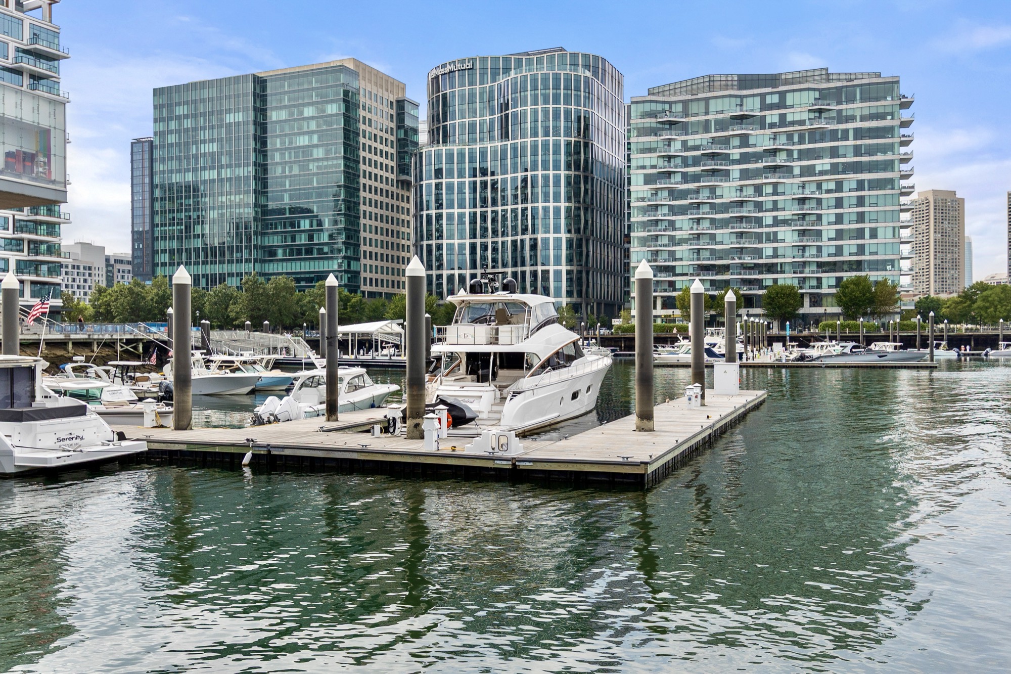 Boats at Fan Pier Marina in Boston Seaport