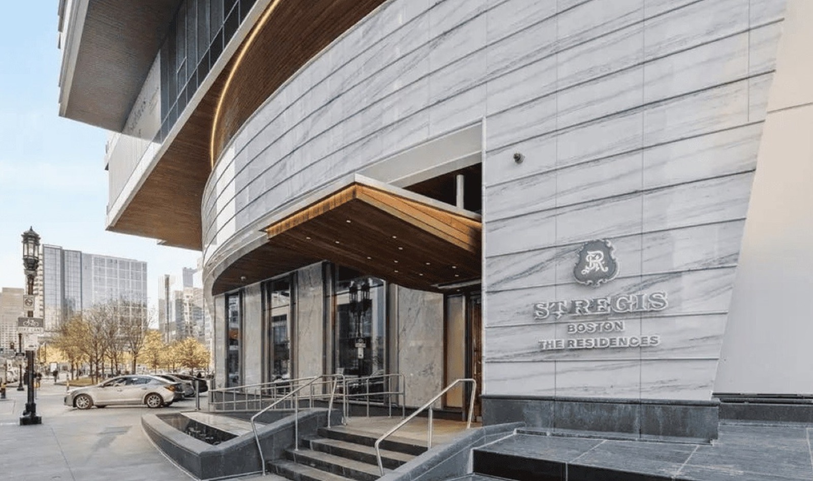 Private residential entrance at St. Regis Residences Boston