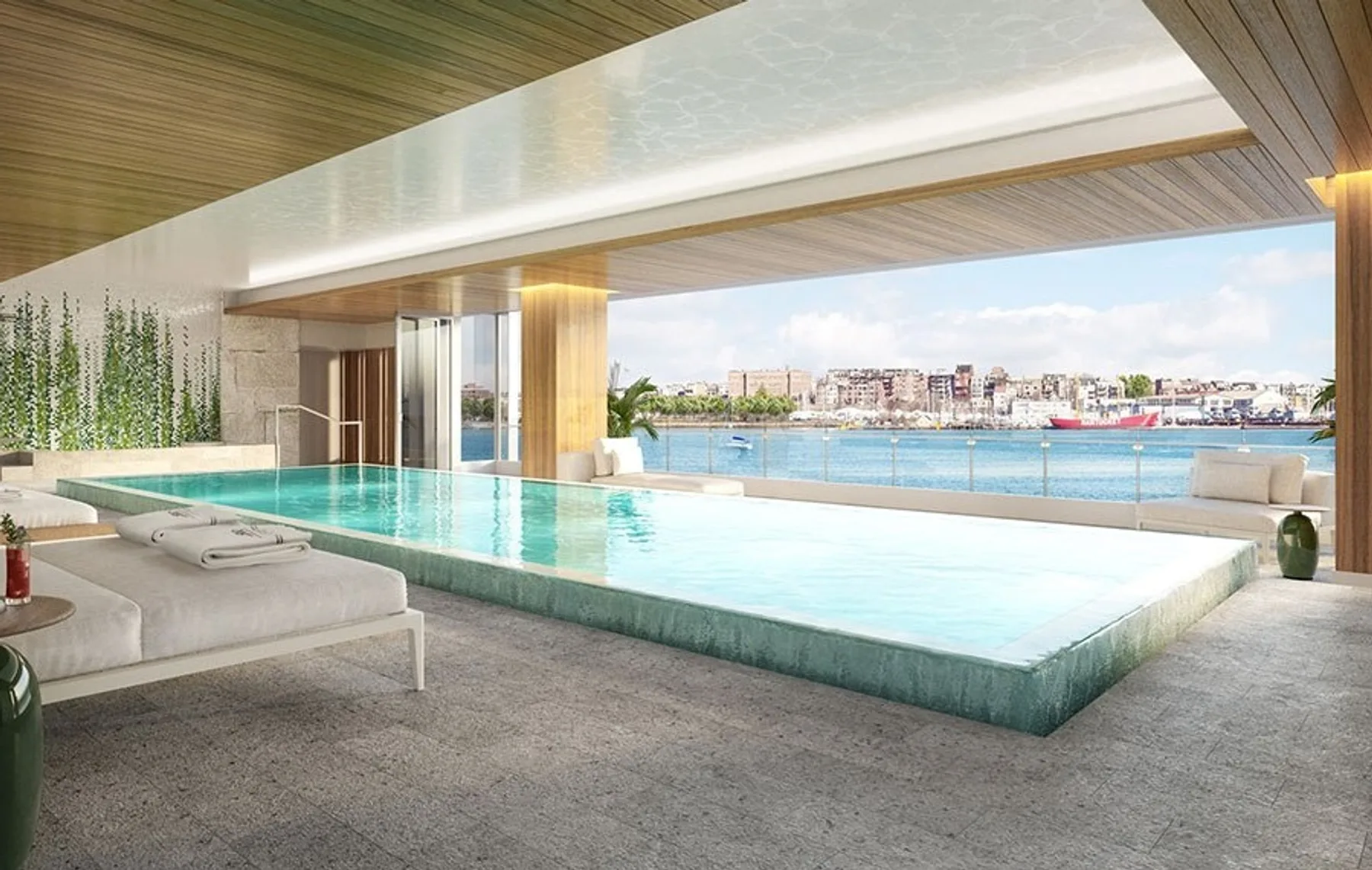 Resident pool and wellness setting